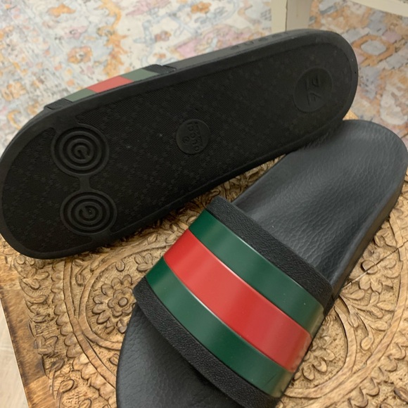 Gucci Web Slides Men’s Sandals Size 10 - Picture 8 of 15